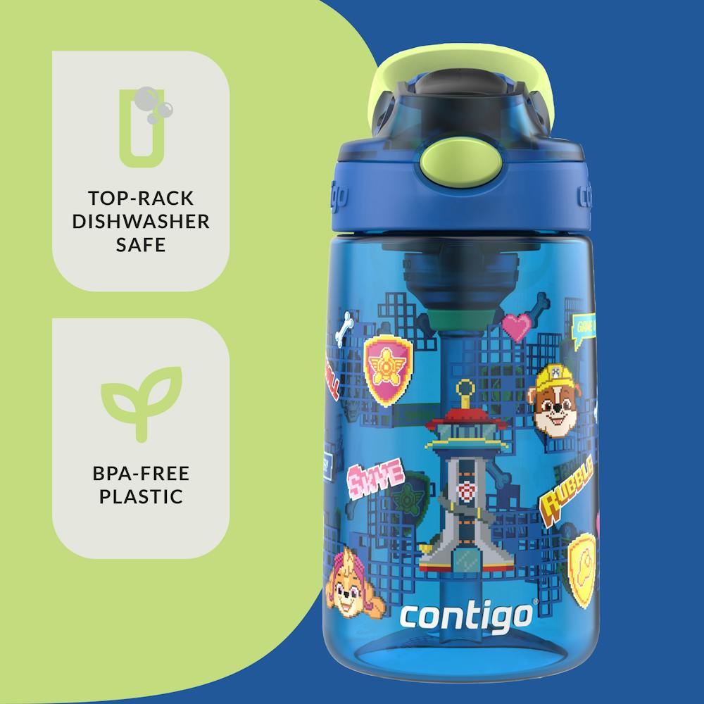Contigo® Kids Water Bottle with Redesigned AUTOSPOUT® Straw, 14 oz, 2 pack - Blue + Green Aubrey