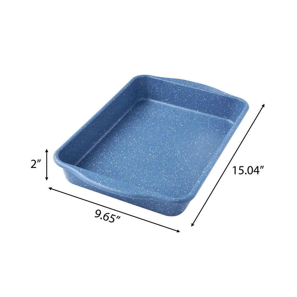 9" x 13" Aluminized Steel Nonstick Cake Pan, Blue Speckle