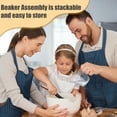 Square 14-Piece Measuring Cups and Spoons Set, Nesting Stainless Steel Measuring Cups Spoons with Plastic Measuring C...