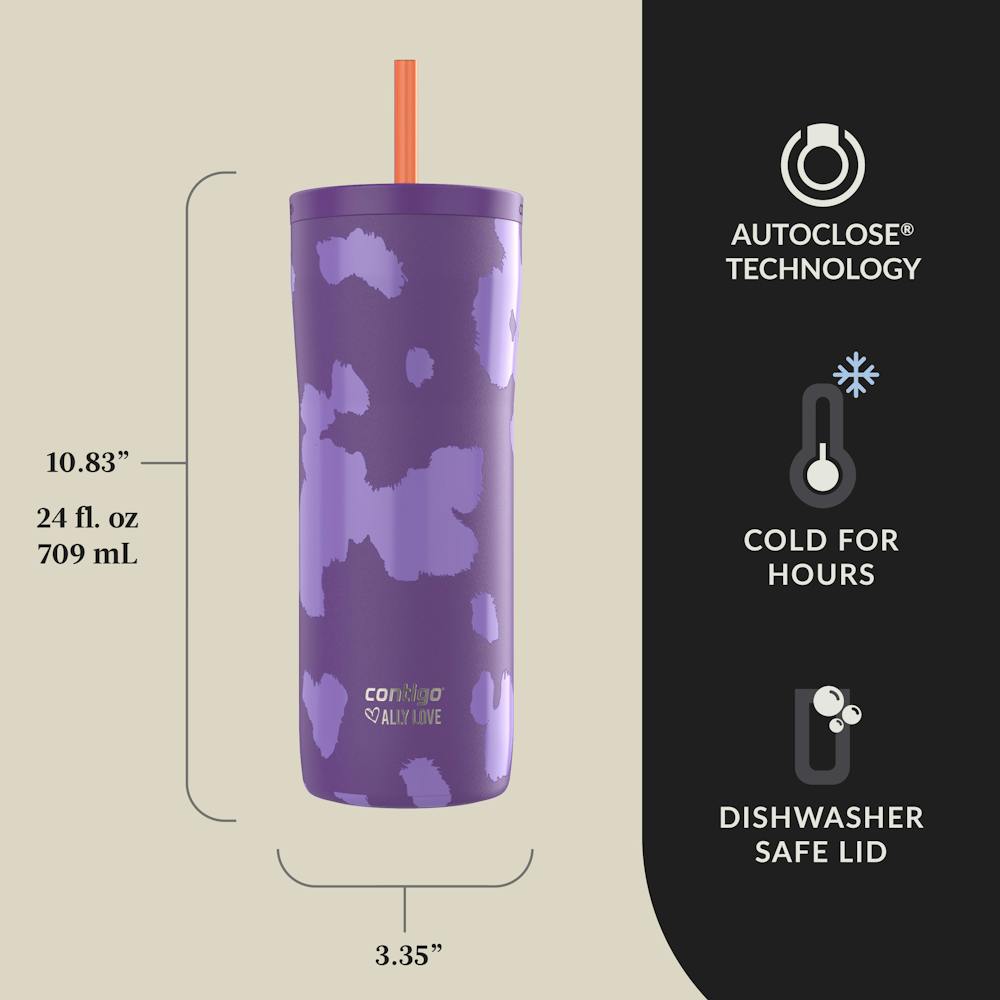 Contigo® x Ally Love Streeterville 2.0 Stainless Steel Tumbler with Straw, 24oz - Violet
