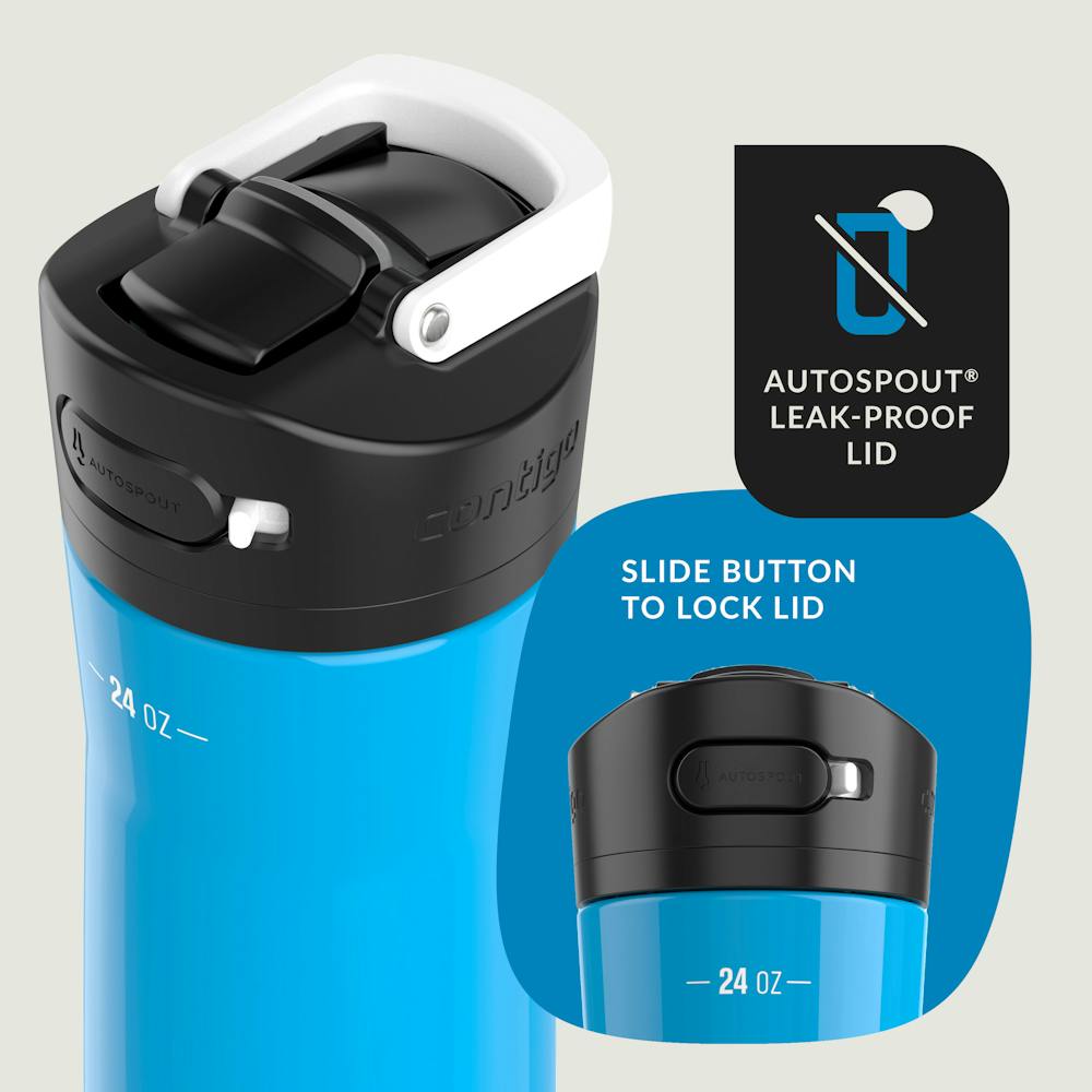 Contigo® Ashland Chill 2.0 Stainless Steel Water Bottle with AUTOSPOUT® Lid, 24 oz - Blue Poppy