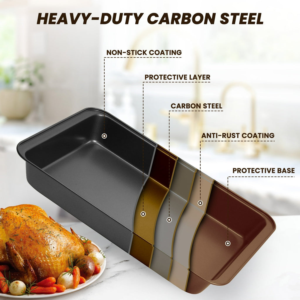 Bakeware Set, 22 Pcs Carbon Steel Non-Stick Baking Pan Set, Baking Sheet for Kitchen, Muffin Pan & Cookie She...