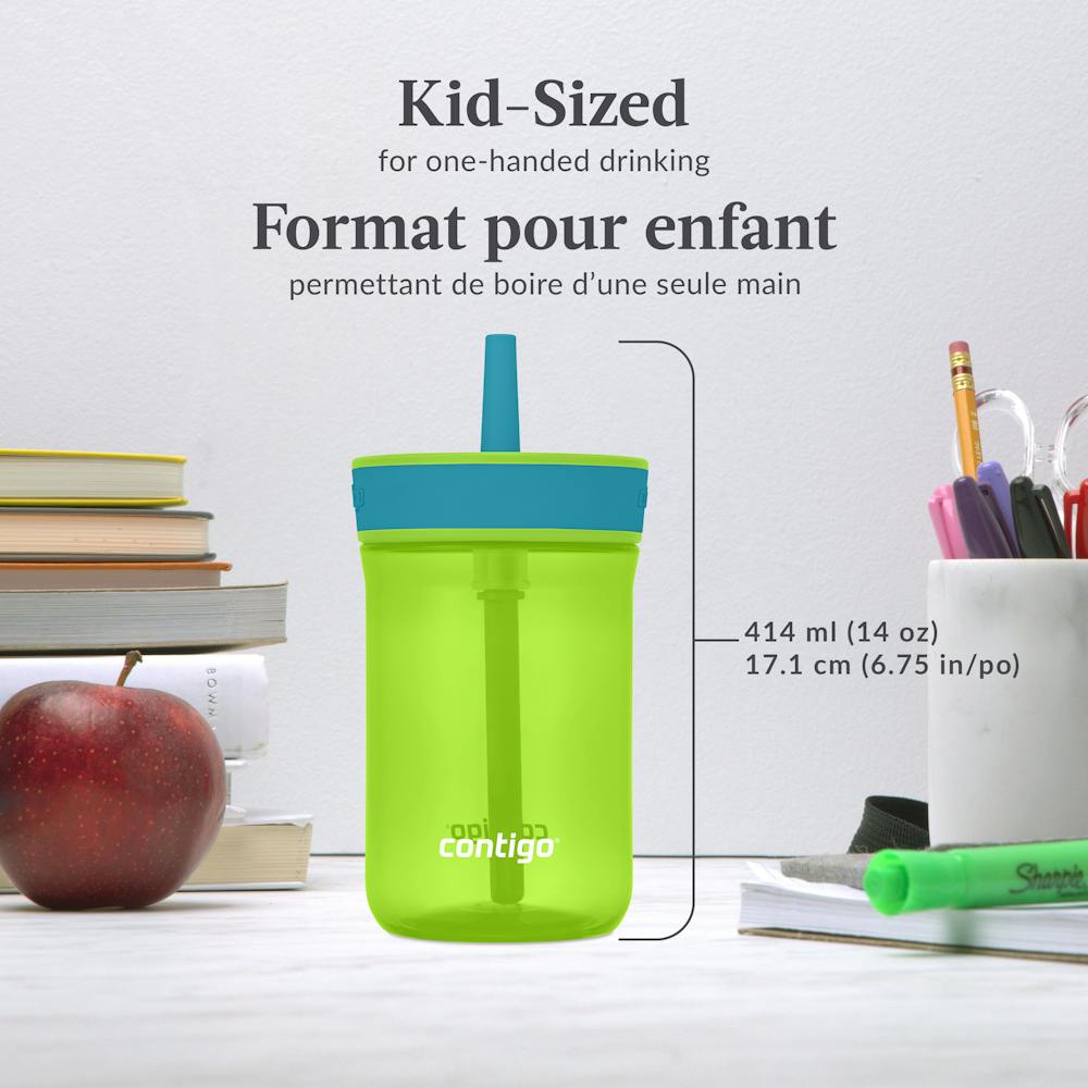 Contigo® Kids Leighton Spill-Proof Tumbler with Straw, 14 oz - Cool Lime Juniper