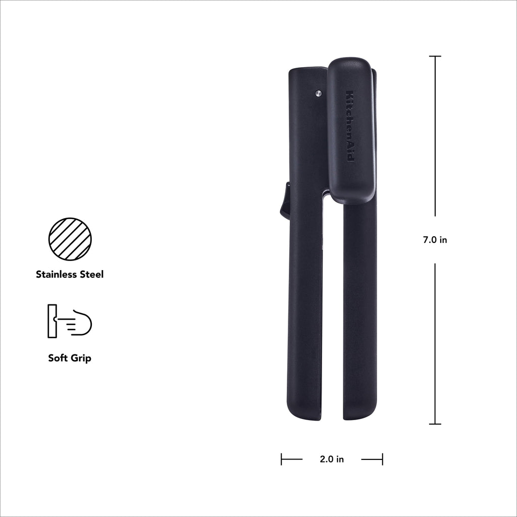 Stainless Steel Manual Can Opener with Locking Handles, Black