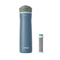 Contigo® Wells Chill Stainless Steel Filter Water Bottle with AUTOSPOUT® Straw Lid and Replacement Filter, 24 Oz. - Dark Ice & Purity