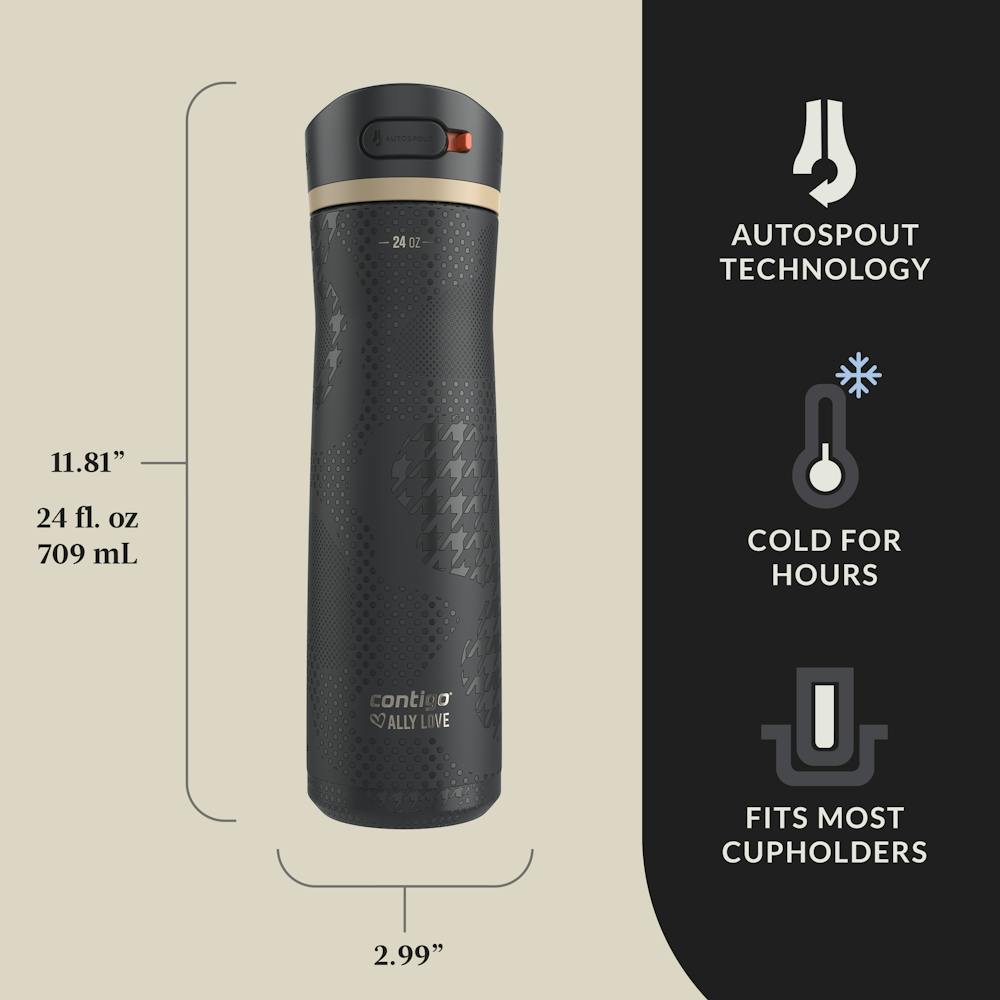 Contigo® x Ally Love Ashland Chill 2.0 Stainless Steel Water Bottle with AUTOSPOUT® Lid, 24oz - Licorice
