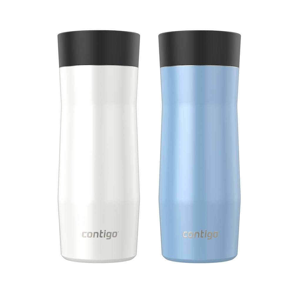 Contigo® West Loop 3.0 Stainless Steel Travel Mug with AUTOSEAL® Lid, 16oz, 2-Pack - Salt Frosted Pearl & Glacier Frosted Pearl