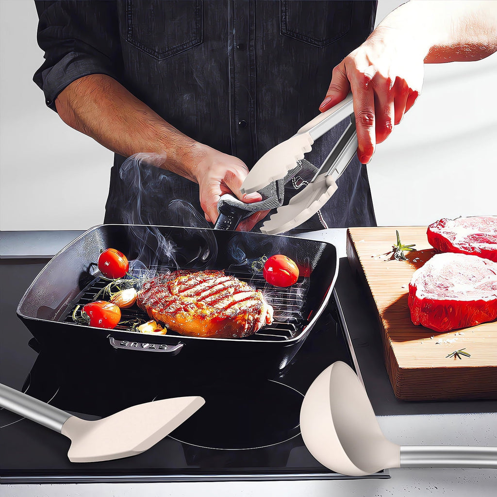 Silicone Cooking Utensils Set - Heat Resistant Silicone Kitchen Utensils for Cooking, Kitchen Utensil Spatula Set,BPA...