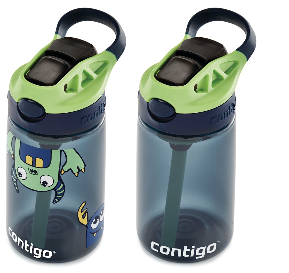 Kids Straw Water Bottle with AUTOSPOUT® Lid, 14oz - Monsters & Blueberry