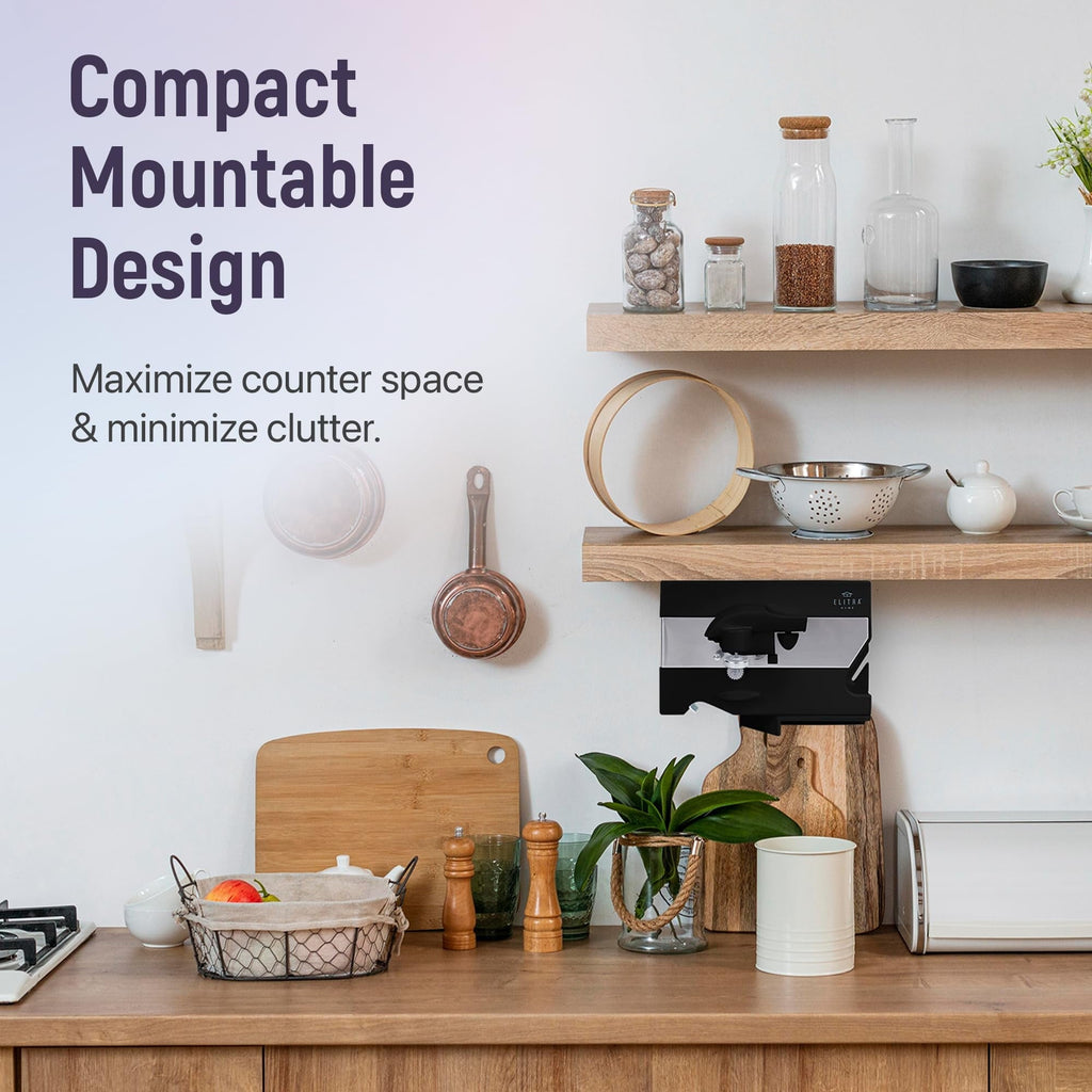 Electric Can Opener - 4 in 1 Under the Cabinet Mounted Can Opener, Blade Sharpener, Bottle Opener, Jar Opener, Mounti...