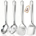 4 Pcs Cooking Utensils Set, Stainless Steel Kitchen Utensils, Kitchen Tools Set Include Solid & Slotted Turne...