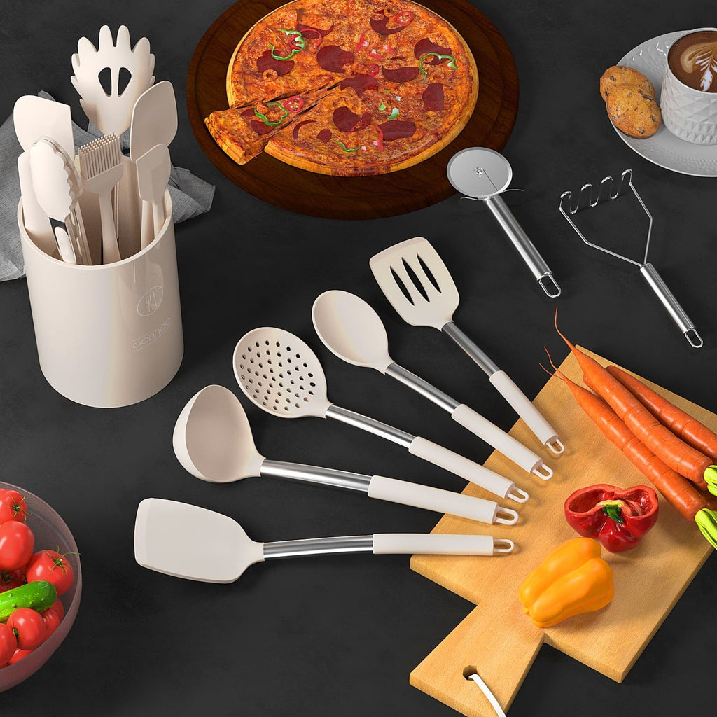 Silicone Cooking Utensils Set - Heat Resistant Silicone Kitchen Utensils for Cooking, Kitchen Utensil Spatula Set,BPA...