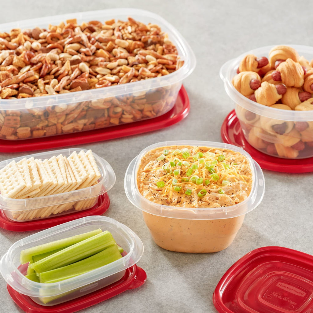 5.0-Cup Round Food Storage Containers, Ruby Red, 3 pack
