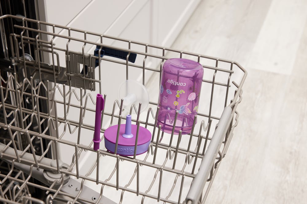 Contigo® Kids Leighton Spill-Proof Tumbler with Straw, 14 oz - Grape Amethyst with Tulips