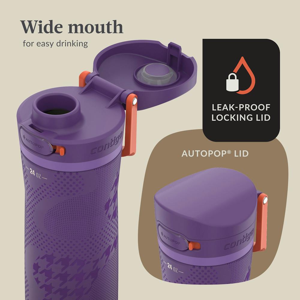 Contigo® x Ally Love Jackson Chill 2.0 Stainless Steel Water Bottle with AUTOPOP® Lid, 24oz - Violet