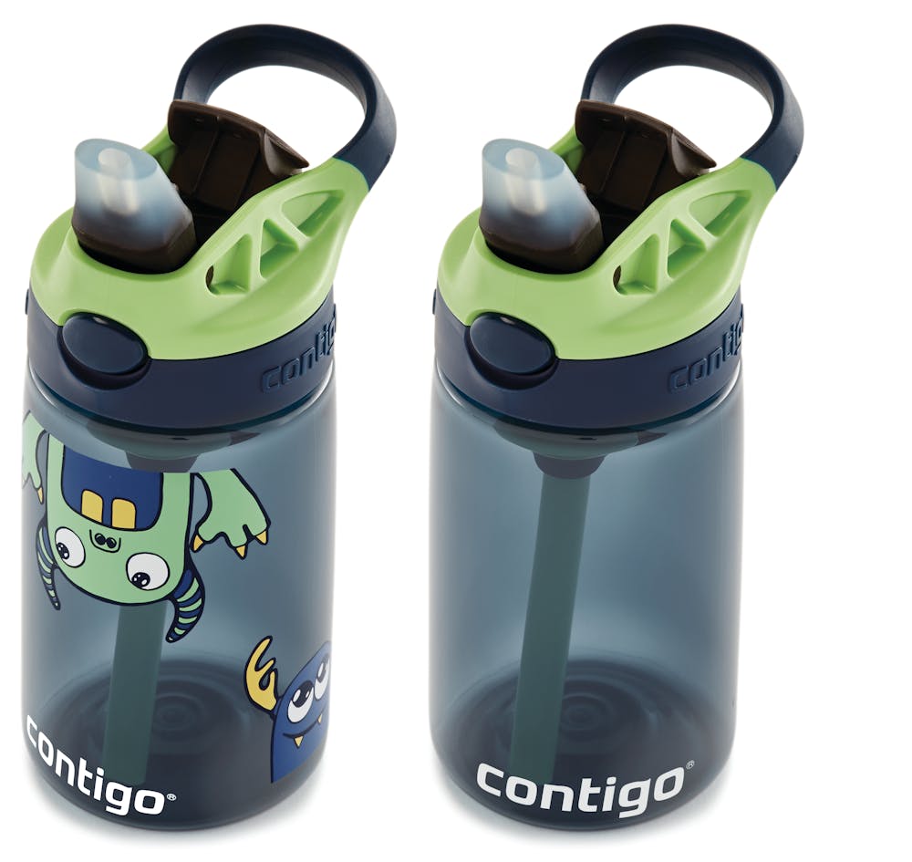 Kids Straw Water Bottle with AUTOSPOUT® Lid, 14oz - Monsters & Blueberry