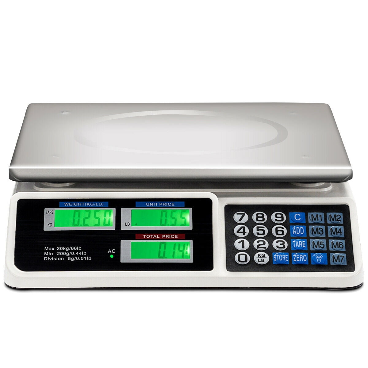 66 lbs Digital Weight Scale Price Computing Retail Count Scale Food Meat Scales