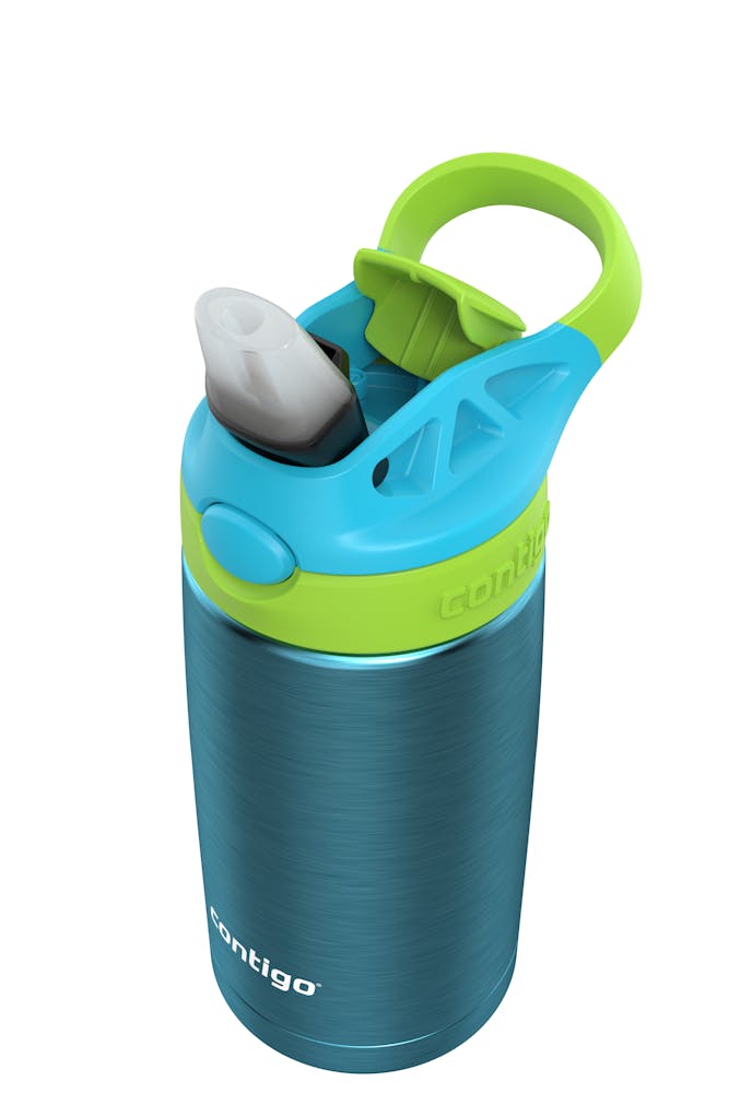Contigo® Kids Straw Stainless Steel Water Bottle with AUTOSPOUT® Lid, 13oz - Blue Raspberry Cool Lime