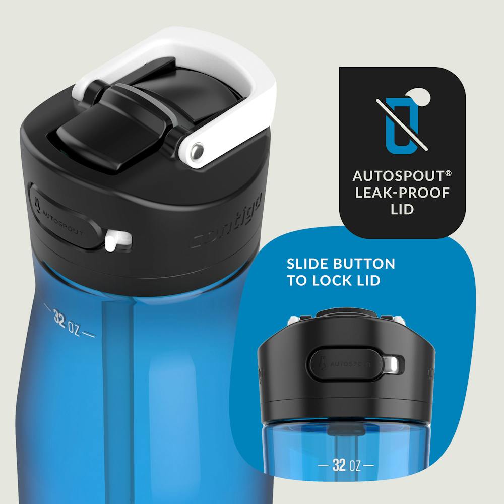 Contigo® Ashland 2.0, Water Bottle with AUTOSPOUT® Lid, 32oz - Blue Poppy