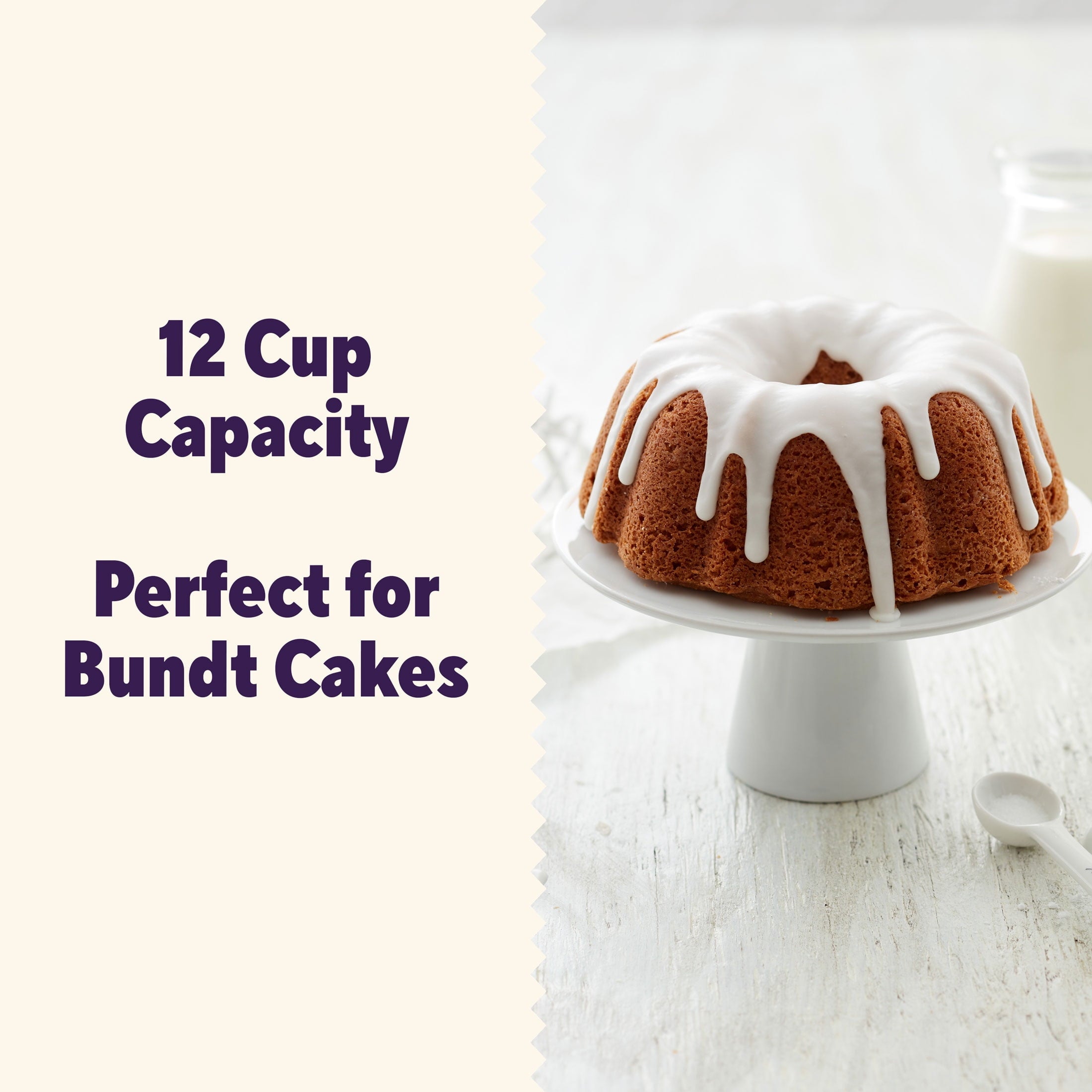 Everyday Non-Stick Bundt Cake Pan 9.51" Fluted Tube Baking Pan, Packaging May Vary