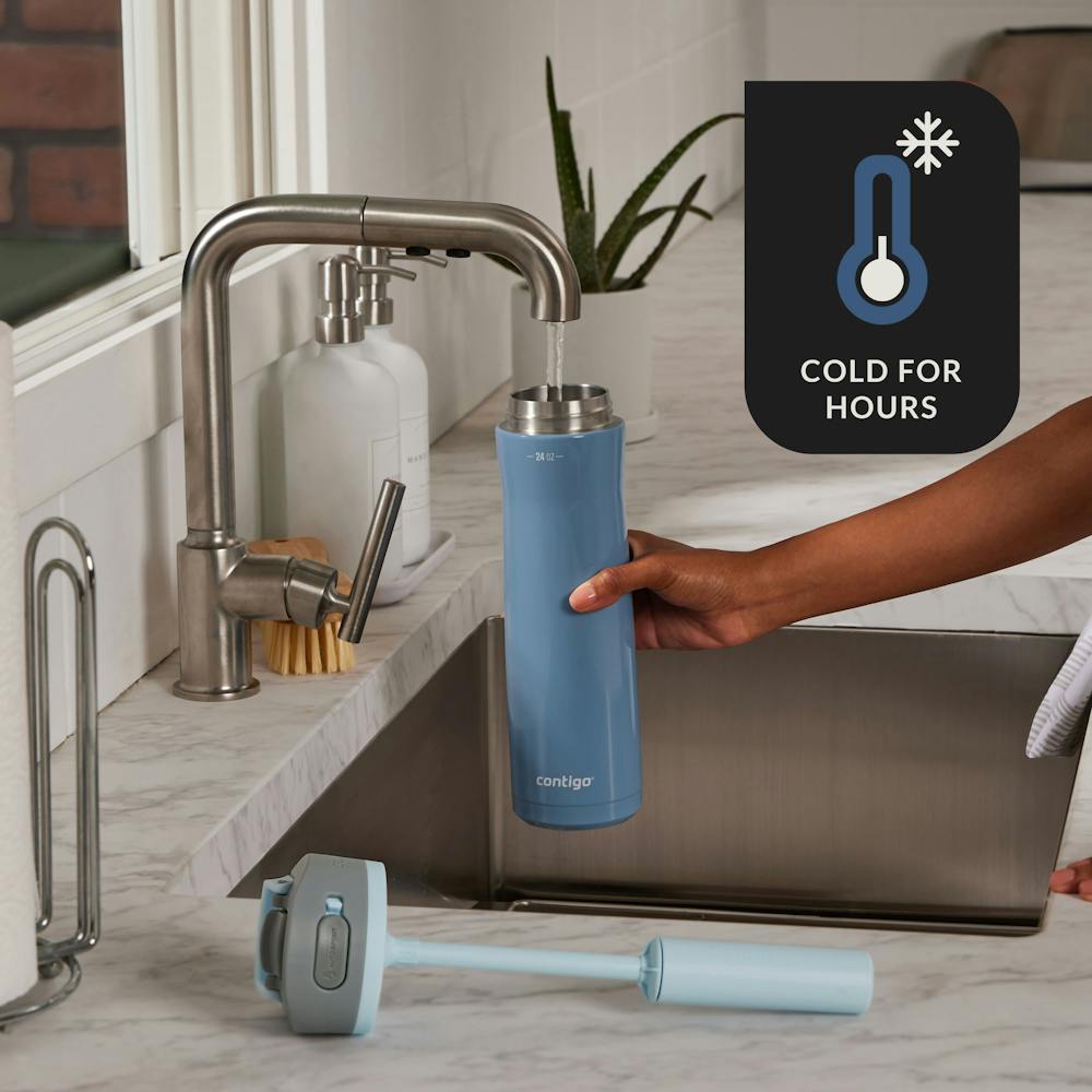 Contigo® Wells Chill Stainless Steel Filter Water Bottle with AUTOSPOUT® Straw Lid, 24 Oz. - Dark Ice