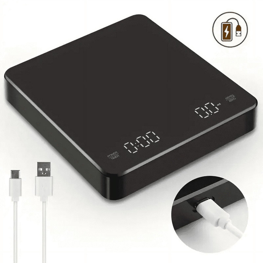 Digital Coffee Scale with Timer LED Screen Espresso USB 3kg Max.Weighing 0.1g High Precision Measures in Oz/ml/g Kitc...