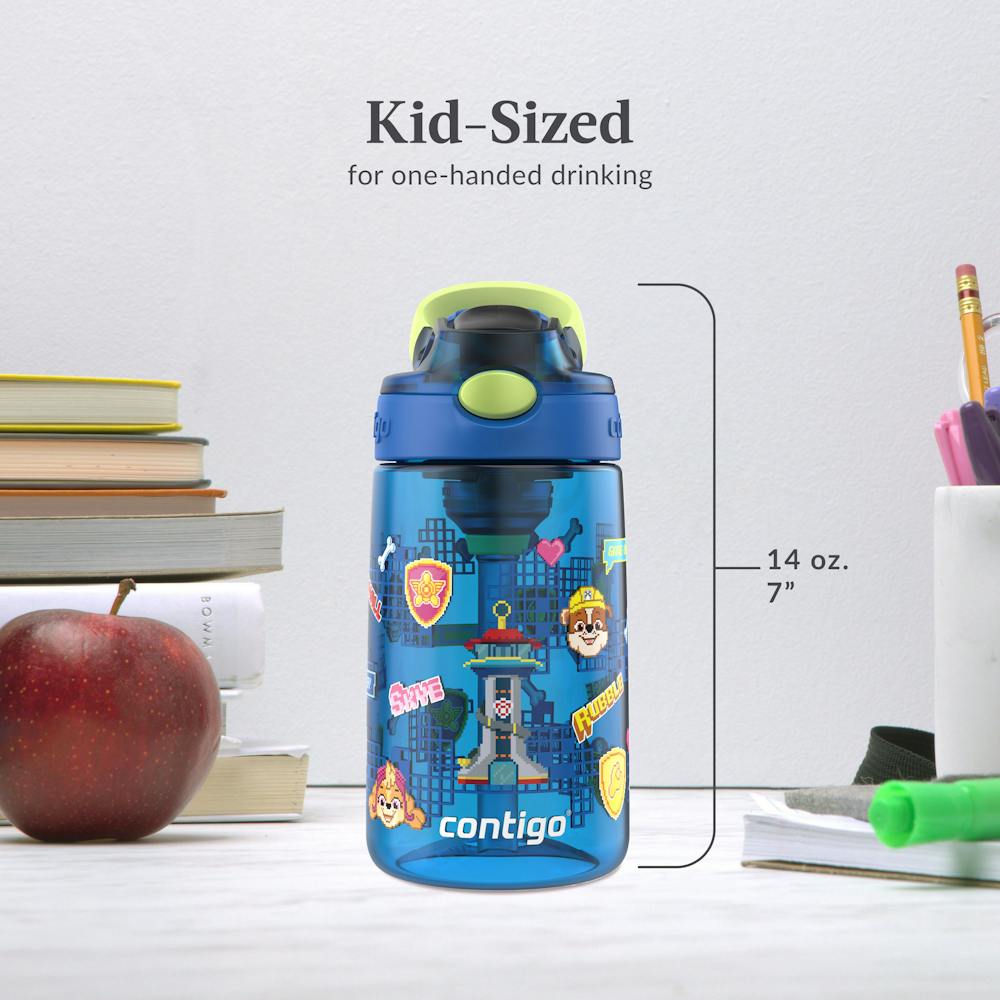 Contigo® Kids Water Bottle with Redesigned AUTOSPOUT® Straw, 14 oz, 2 pack - Blue + Green Aubrey