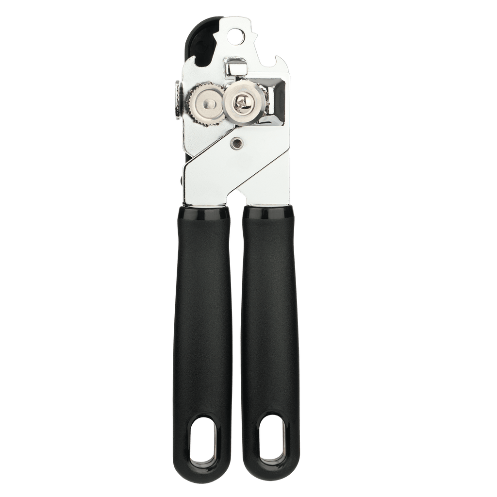2 Ply Manual Can Opener with Integrated Bottle Opener, Black