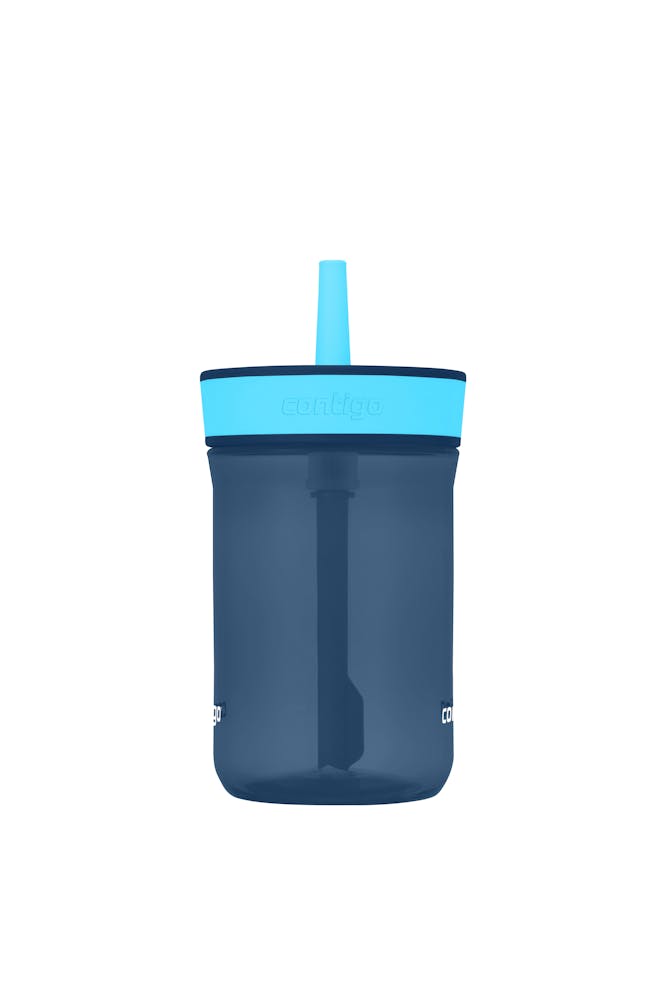 Kids’ Leighton Straw Tumbler with Spill-Proof Leak-Proof Lid, 14oz - Blueberry & Blue Raspberry