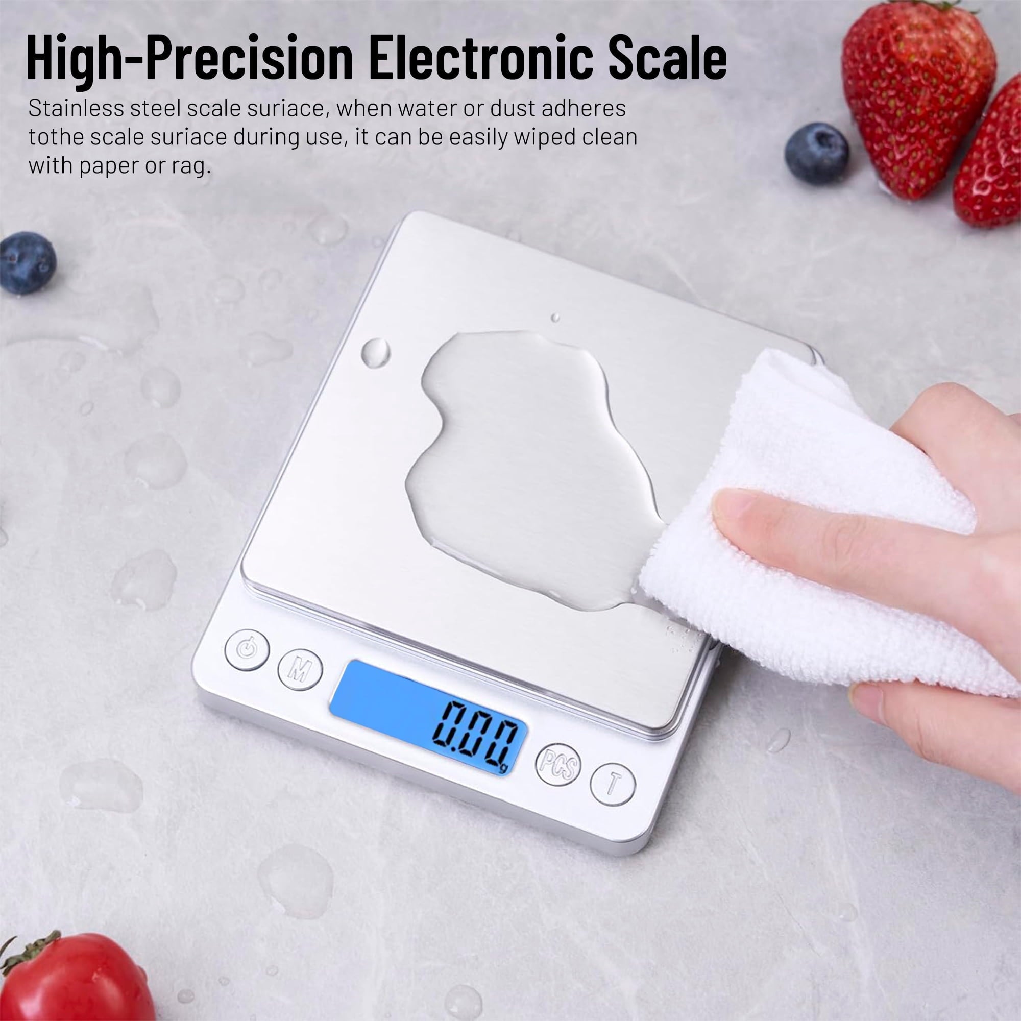 Kitchen Food Scale, Digital Kitchen Scale with LCD Display, Weight Grams and Ounces for Baking Cooking and Meal Prep