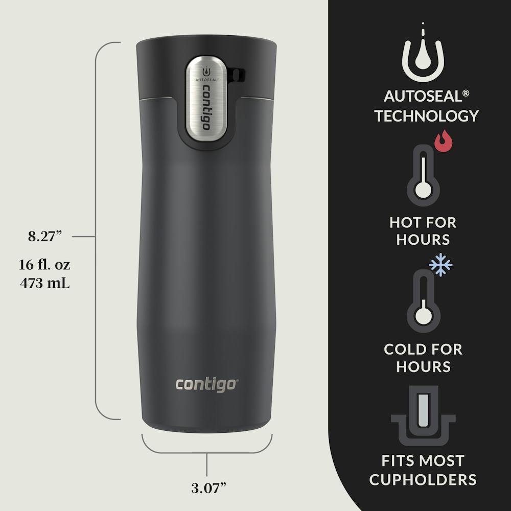 Contigo® West Loop 3.0 Stainless Steel Travel Mug with AUTOSEAL® Lid, 16oz - Matte Black