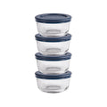 Glass Food Storage Containers with Lids, 1 Cup Round, Set of 4
