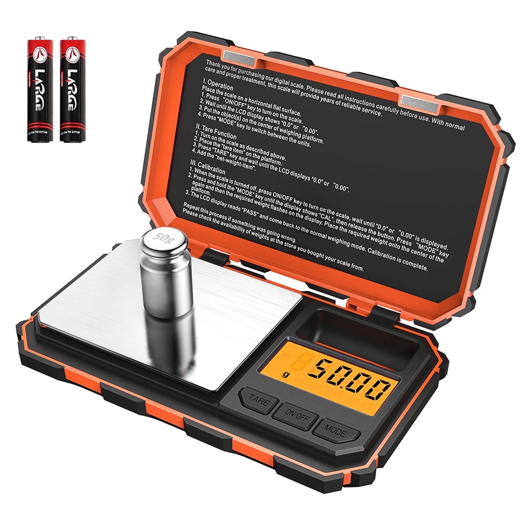 Digital Scale, 200g/0.01g Mini Scale Electronic Smart Scale 50g Calibration Weight LCD Backlit Display Tare Fu...