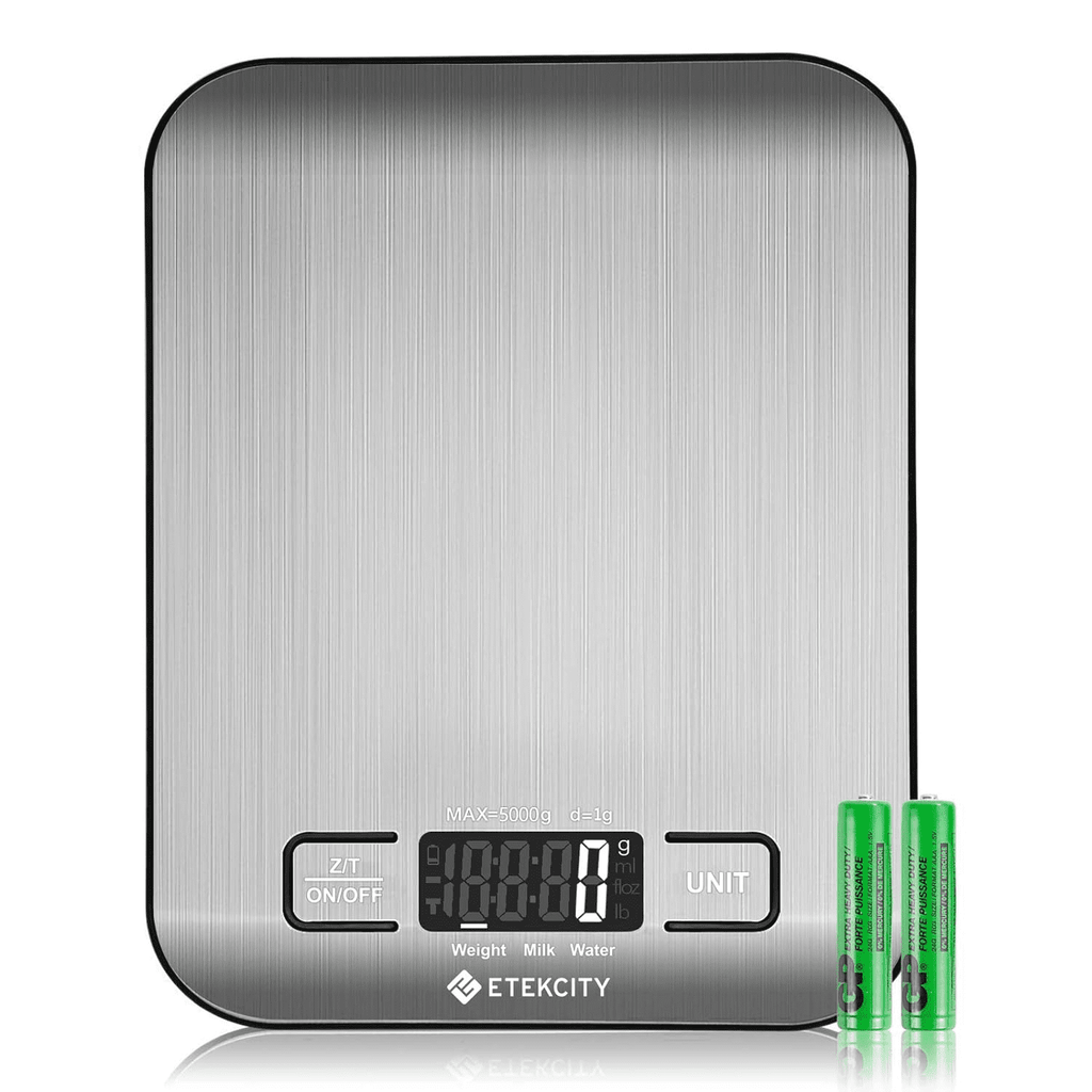 Kitchen Scale, Digital Food Scale, 304 Stainless Steel, 11lb/5kg, Silver
