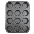 12-Cup Nonstick Muffin Pan, Cupcake Pan, 2.9" Diameter Cup, Gray, 1 Count