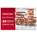 Food Storage Containers with Vented , 26 Piece Set, Red