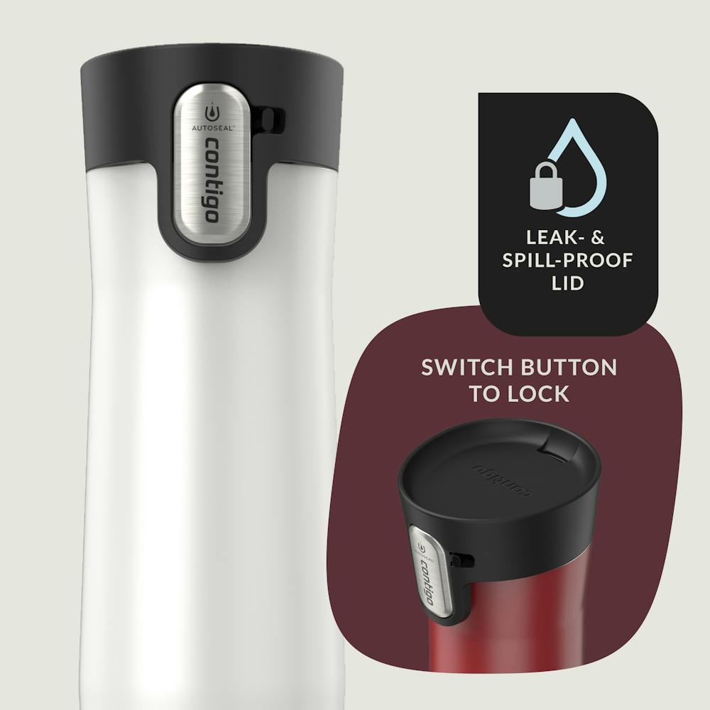 Contigo® West Loop 3.0 Stainless Steel Travel Mug with AUTOSEAL® Lid, 20oz, 2-Pack - Goji Berry Frosted Pearl & Salt Frosted Pearl