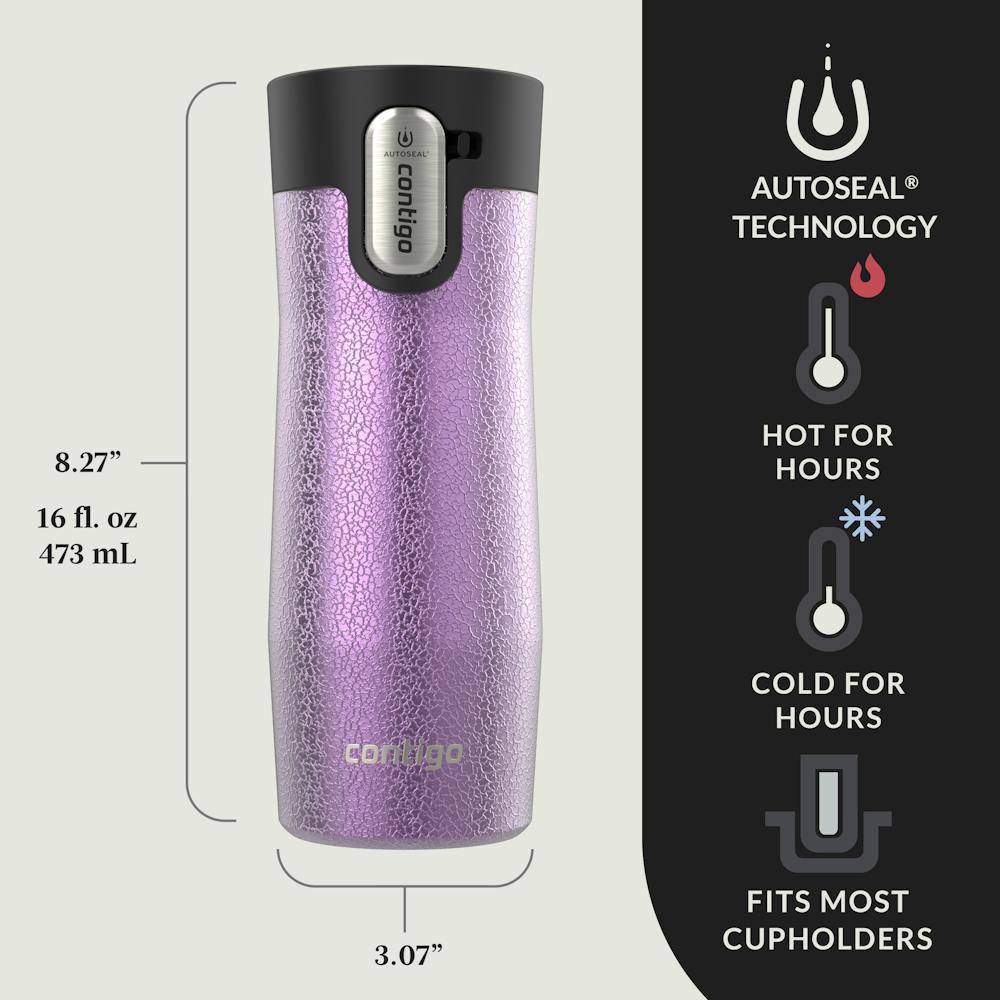 Contigo® West Loop 3.0 Stainless Steel Travel Mug with AUTOSEAL® Lid, 16oz, 2-Pack - Crystal Pansy & Crystal Juniper