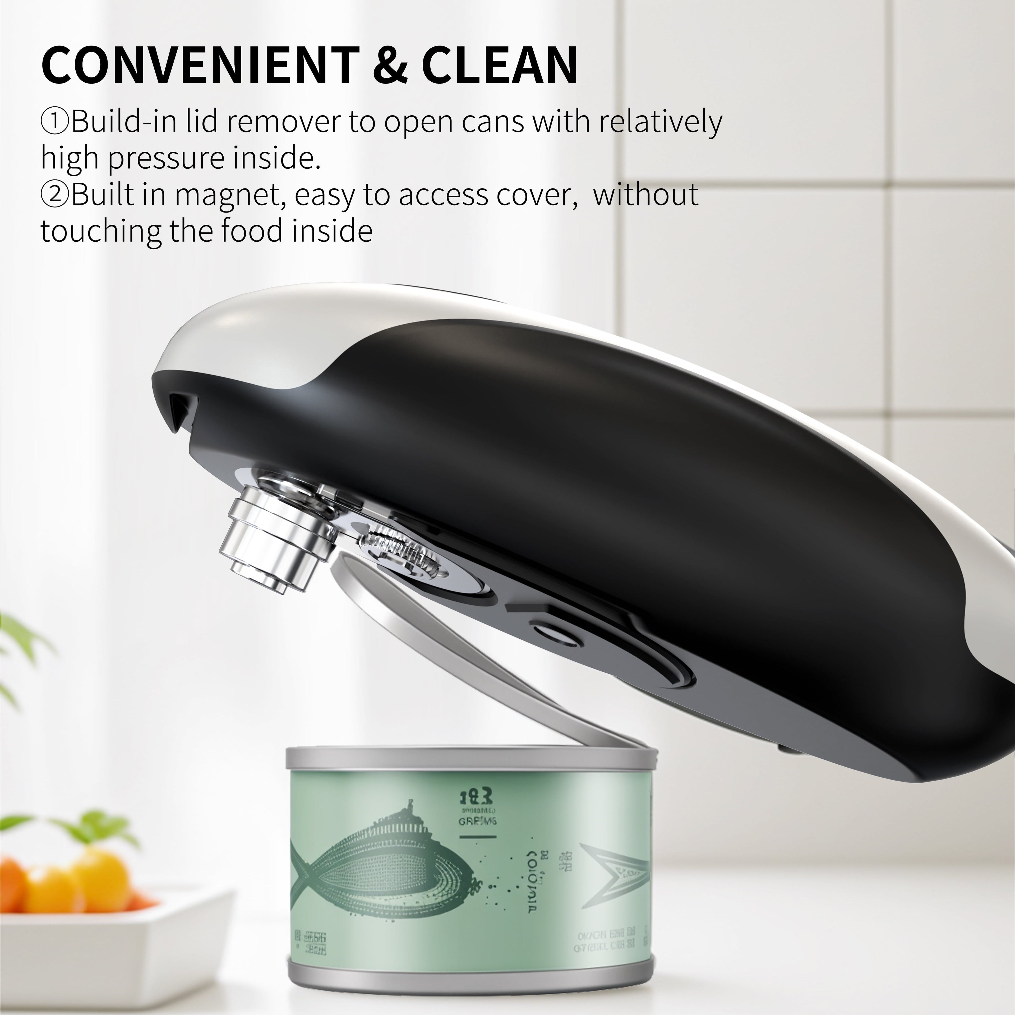 Electric Can Opener - USB Rechargeable Automatic Opener, Hands-Free Safe Design for All Can Sizes, Smooth Edge Kitche...