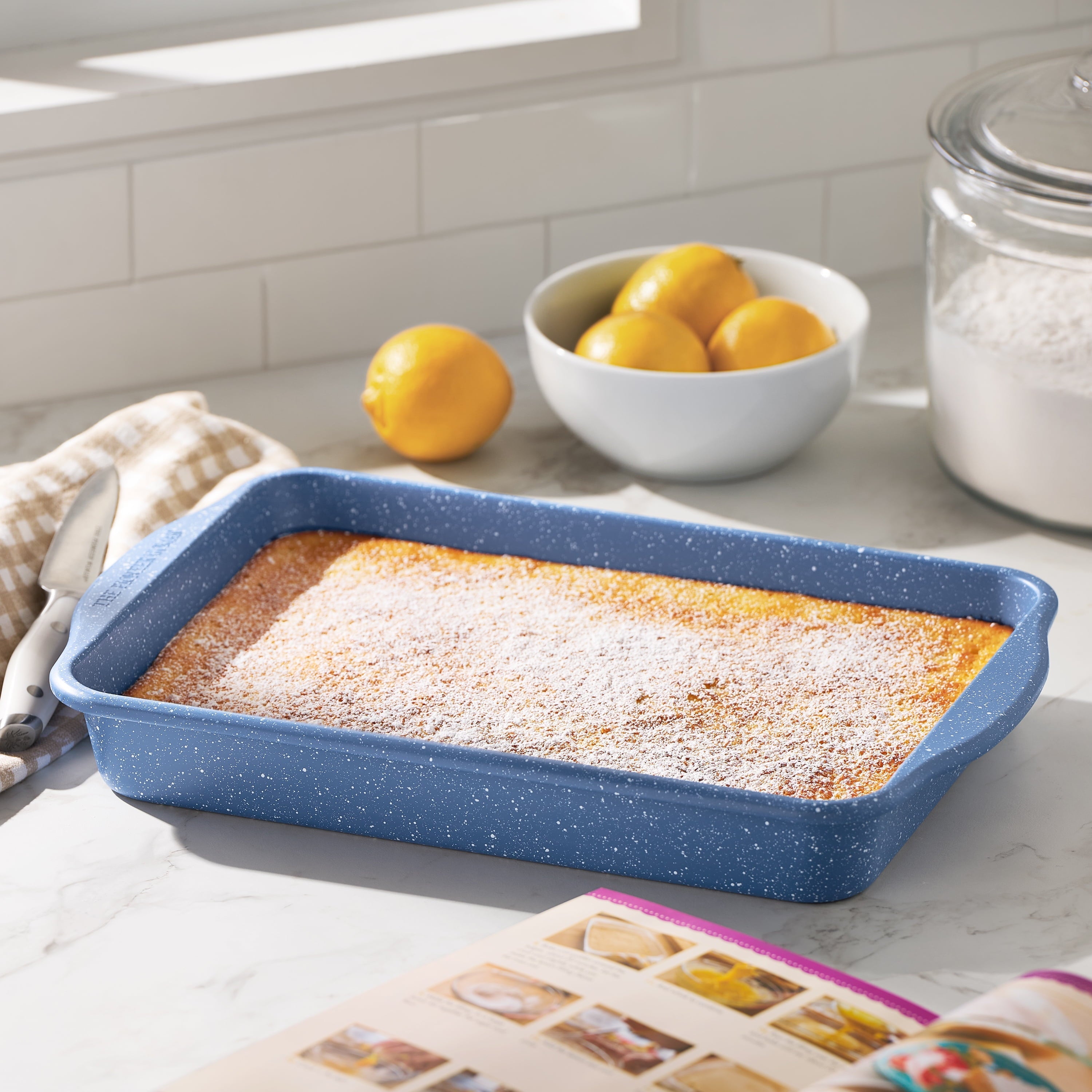 9" x 13" Aluminized Steel Nonstick Cake Pan, Blue Speckle