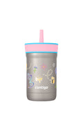 Contigo® Kids Leighton Spill-Proof Stainless Steel Tumbler with Straw, 12oz. - Blue Raspberry Butterflies