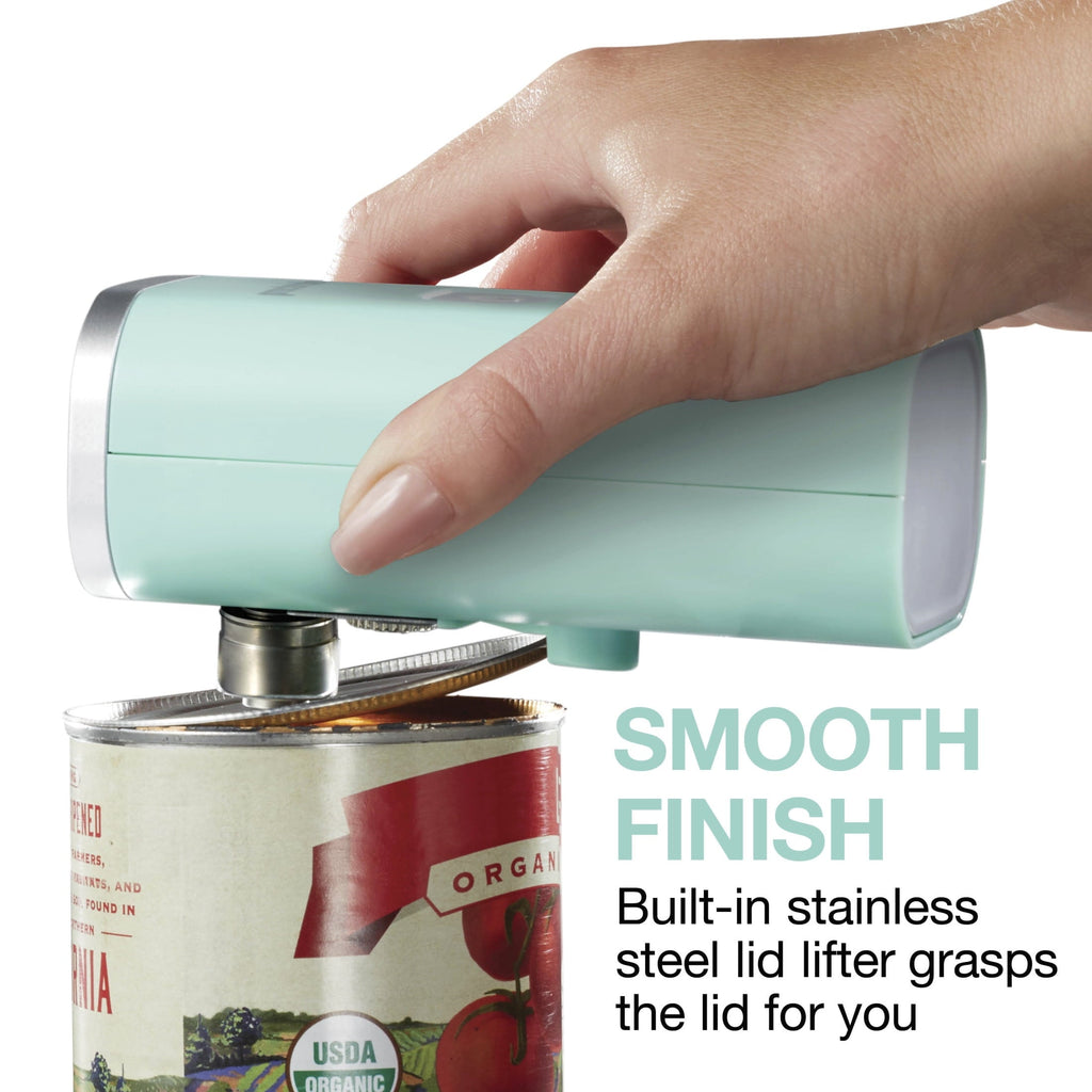 Automatic Electric Can Opener, Hands Free Cordless Operation, USB Rechargeable, Mint Green