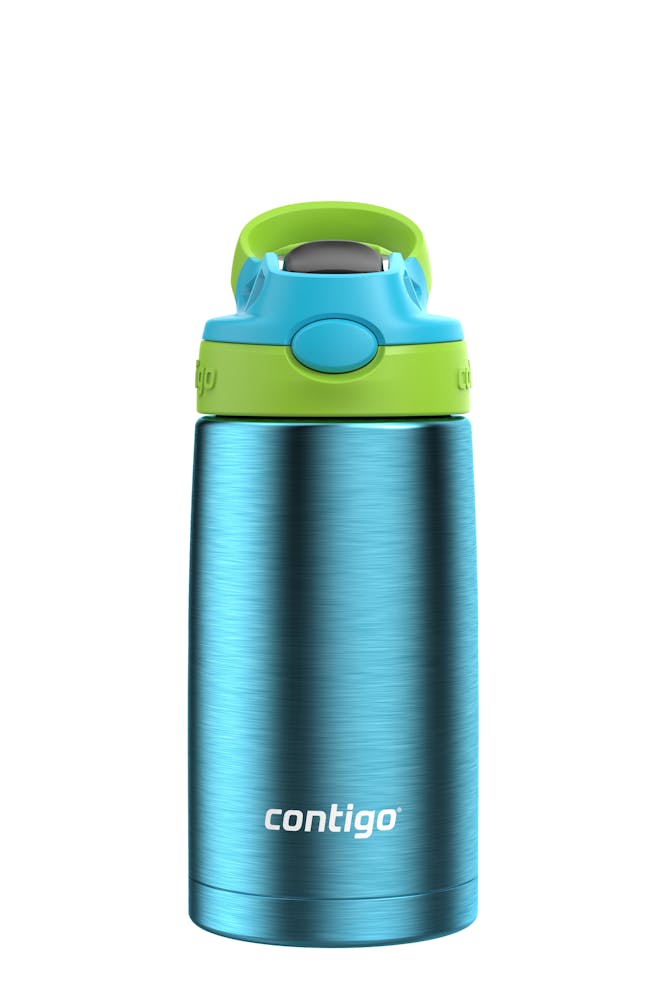 Contigo® Kids Straw Stainless Steel Water Bottle with AUTOSPOUT® Lid, 13oz - Blue Raspberry Cool Lime