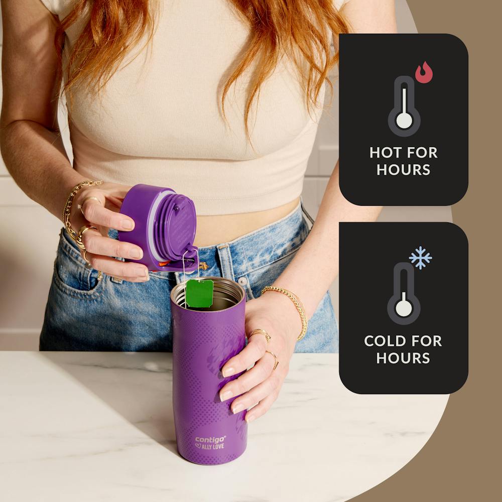Contigo® x Ally Love West Loop 3.0 Stainless Steel Travel Mug with AUTOSEAL® Easy-Clean Lid, 16oz - Violet