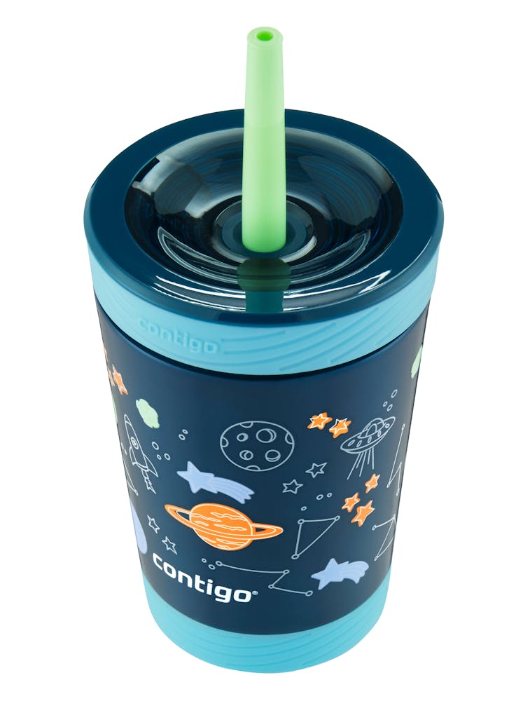 Kids Spill-Proof Stainless Steel Tumbler with Straw and THERMALOCK®, 12 oz - Cosmos