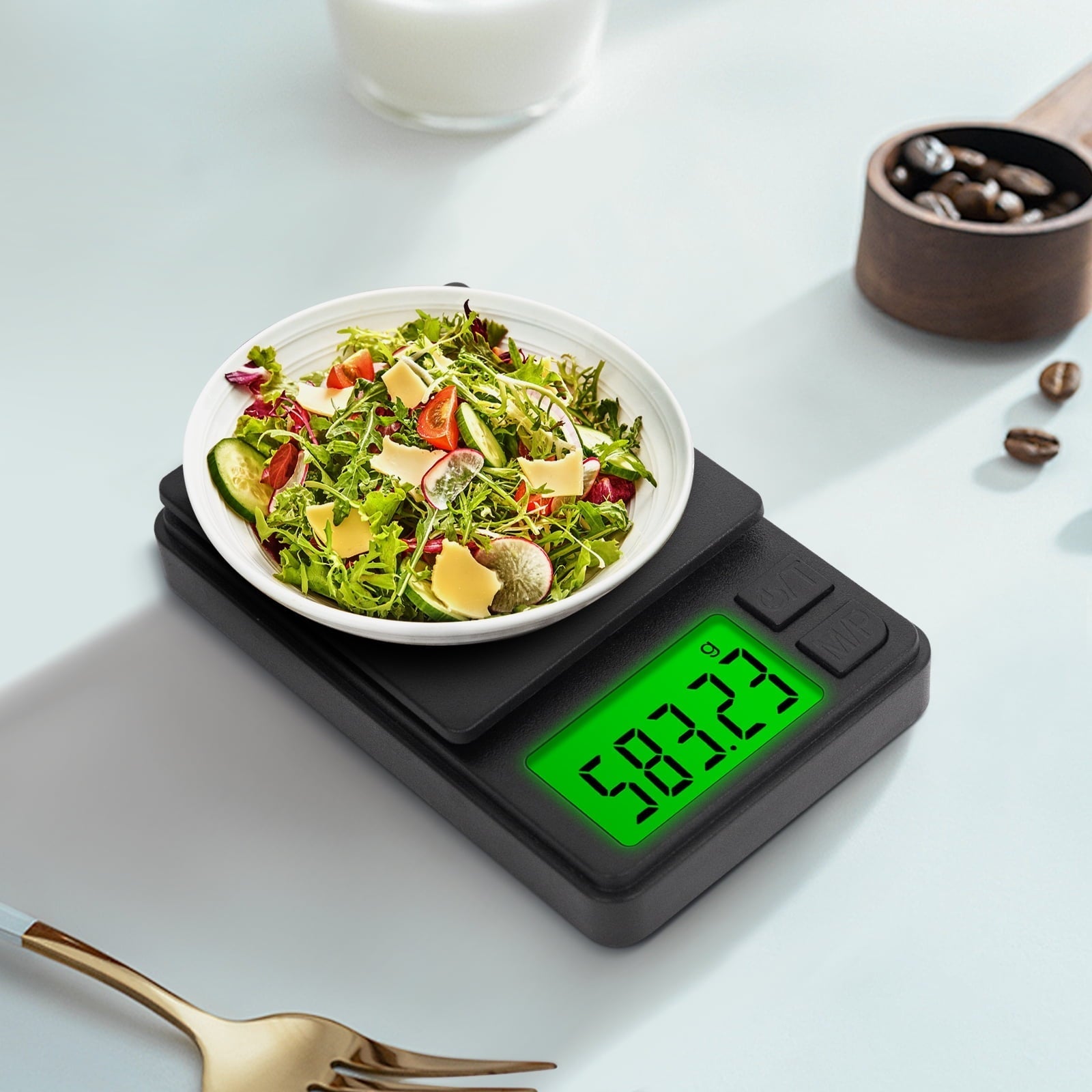 Digital Mini Pocket Scale, Gram Jewelry Gold Scale 1000g*0.01,Kitchen Food Scale Black for Power Gold Coin