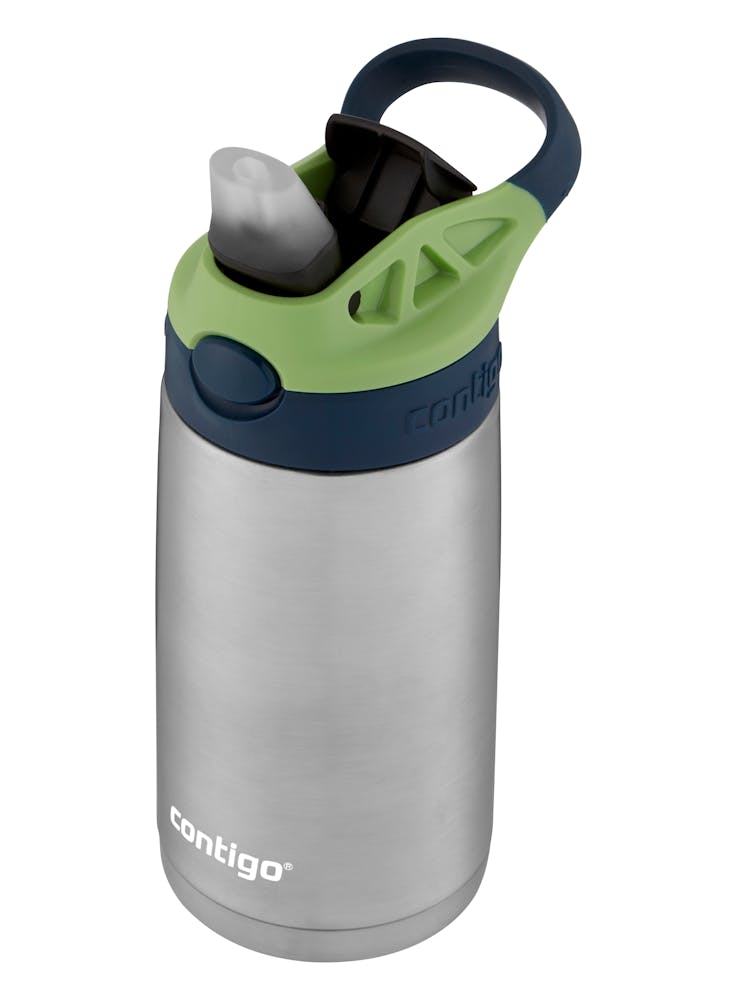 Contigo® Kids Straw Stainless Steel Water Bottle with AUTOSPOUT® Lid, 13oz - Blueberry & Green Apple